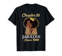 Chapter 35 Fabulous Since 1990 35th Birthday Girls Leopard T-Shirt