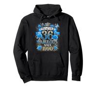 Chapter 36 Fabulous Since 1990 36th Birthday Women Blue Rose Pullover Hoodie