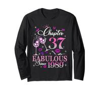 Chapter 37 Fabulous EST 1989 37th Birthday Queen Diamond Long Sleeve T-Shirt