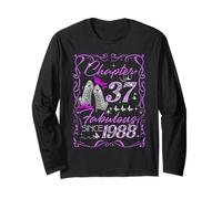 Chapter 37 Fabulous Since 1988 Diamond Heels 37th Birthday Long Sleeve T-Shirt