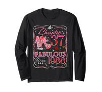 Chapter 37 Fabulous Since 1988 Diamond Heels 37th Birthday Long Sleeve T-Shirt