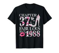 Chapter 37 Fabulous Since 1988 Diamond Heels 37th Birthday T-Shirt