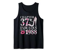 Chapter 37 Fabulous Since 1988 Diamond Heels 37th Birthday Tank Top