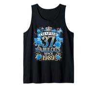 Chapter 37 Fabulous Since 1989 37th Birthday Women Blue Rose Tank Top