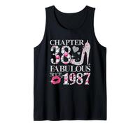 Chapter 38 Fabulous Since 1987 Diamond Heels 38th Birthday Tank Top