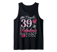 Chapter 39 Fabulous Since 1987 39Th Birthday Gift for Women Tank Top