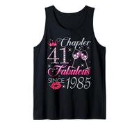 Chapter 41 Fabulous Since 1985 41st Birthday Gift for Women Tank Top