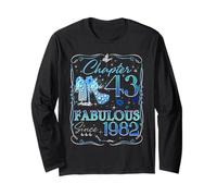 Chapter 43 Fabulous Since 1982 Diamond Heels 43rd Birthday Long Sleeve T-Shirt
