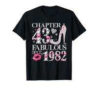 Chapter 43 Fabulous Since 1982 Diamond Heels 43rd Birthday T-Shirt