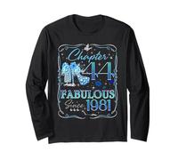 Chapter 44 Fabulous Since 1981 Diamond Heels 44th Birthday Long Sleeve T-Shirt