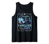 Chapter 44 Fabulous Since 1981 Diamond Heels 44th Birthday Tank Top