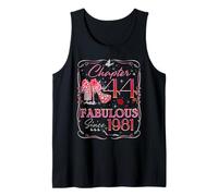 Chapter 44 Fabulous Since 1981 Diamond Heels 44th Birthday Tank Top