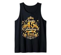 Chapter 45 Fabulous Since 1981 Floral 45th Birthday Women Tank Top