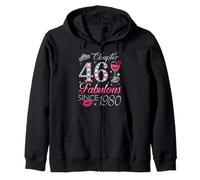 Chapter 46 Fabulous Since 1980 46Th Birthday Gift For Women Zip Hoodie