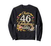 Chapter 46 Fabulous Since 1980 Floral 46th Birthday Women Sweatshirt
