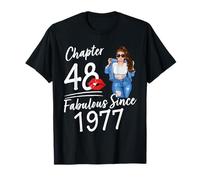 Chapter 48 Fabulous Since 1977 48th Birthday Women Melanin T-Shirt