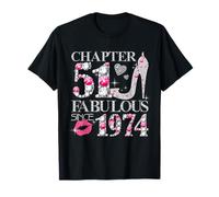 Chapter 51 Fabulous Since 1974 Diamond Heels 51st Birthday T-Shirt