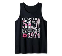 Chapter 51 Fabulous Since 1974 Diamond Heels 51st Birthday Tank Top