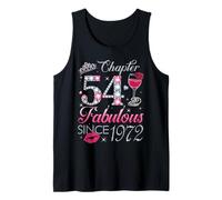 Chapter 54 Fabulous Since 1972 54th Birthday Gift for Women Tank Top