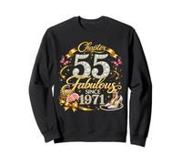 Chapter 55 Fabulous Since 1971 Floral 55th Birthday Women Sweatshirt