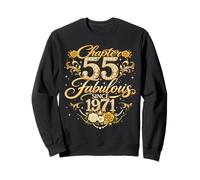 Chapter 55 Fabulous Since 1971 Floral 55th Birthday Women Sweatshirt