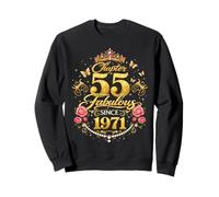 Chapter 55 Fabulous Since 1971 Floral 55th Birthday Women Sweatshirt