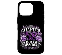 Chapter 58 Fabulous Since 1968 Roses 58th Birthday Women Case for iPhone 16 Pro