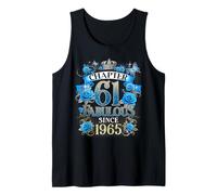 Chapter 61 Fabulous Since 1965 61st Birthday Women Blue Rose Tank Top