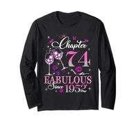 Chapter 74 Fabulous EST 1952 74th Birthday Queen Diamond Long Sleeve T-Shirt