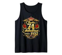 Chapter 74 Fabulous Since 1952 Floral 74th Birthday Women Tank Top