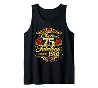Chapter 75 Fabulous Since 1951 Floral 75th Birthday Women Tank Top