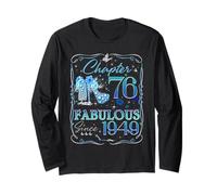 Chapter 76 Fabulous Since 1949 Diamond Heels 76th Birthday Long Sleeve T-Shirt