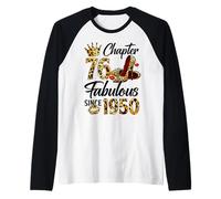 Chapter 76 Fabulous Since 1950 76th Birthday Women Girls Raglan Baseball Tee
