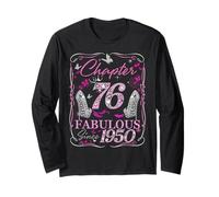 Chapter 76 Fabulous Since 1950 High Heel 76th Birthday Women Long Sleeve T-Shirt