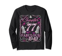 Chapter 77 Fabulous Since 1949 High Heel 77th Birthday Women Long Sleeve T-Shirt