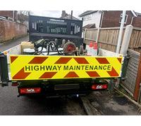 Chapter 8 Compliant Rigid Sign - Large 1900x390mm - Fluorescent Yellow Prismatic Grade Red Chevrons - Highway Maintenance Tipper Truck/Flatbed Van