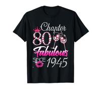 Chapter 80 Fabulous Since 1945 80th Leopard Birthday Queen T-Shirt