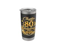Chapter 80 Fabulous Since 1946 Floral 80th Birthday Women Stainless Steel Insulated Tumbler