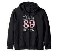 Chapter 89 EST 1937 Happy 89Th Birthday Girl Men Women Zip Hoodie