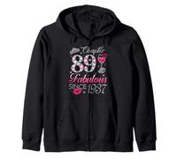 Chapter 89 Fabulous Since 1937 89Th Birthday Gift For Women Zip Hoodie