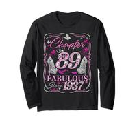 Chapter 89 Fabulous Since 1937 High Heel 89th Birthday Women Long Sleeve T-Shirt