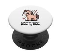 Chapter By Chapter Ride By Ride Cute Reading Horse PopSockets Adhesive PopGrip