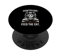 Chapter One Feed The Cat Cute Book PopSockets Adhesive PopGrip