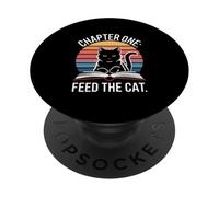 Chapter One Feed The Cat Cute Book PopSockets Adhesive PopGrip