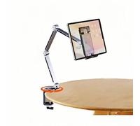 Chapter Seven Tablet Stand Holder for ipad, 3-Section Foldable Aluminum Alloy Long arm Tablet Stand,with 360° Rotating Base, Compatible with Compatible with 4.7-16'' Display,ipad,Kindle (Grey)