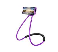 Chapter Seven Universal Smart Mobile Phone Stand,Hanging on Neck Cell Phone Mount Holder, Flexible Lazy Bracket DIY Free Rotating for Multiple Functions (Purple)