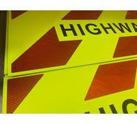 Chapter8Fleet One-Piece Highway Maintenance Chevron 1200x300mm | Chapter 8 Compliant Vehicle Sign | Prismatic Red & Fluorescent Yellow | Motorway 70mph | Tipper Van HGV Recovery