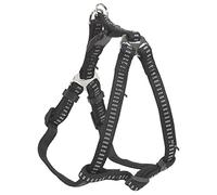 CHAPUIS SELLERIE Adjustable Harness Tubular Padded Nylon for Dogs Black Width 15 mm Dimensions 35-50 cm Size S