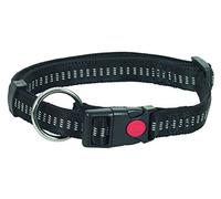 Chapuis Sellerie Adjustable Tubular Padded Nylon Collar for Dogs, Black, Width 20 mm, Length 35-60 cm, Size M
