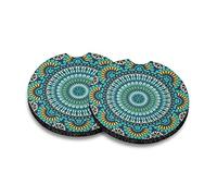 chaqlin 2 Pack Car Coasters for Cup Holders With Bohemian Style Auto Cup Holder Auto Interior Accessories Decorative Women Girls Cute Absorbent Coasters Cup Mat